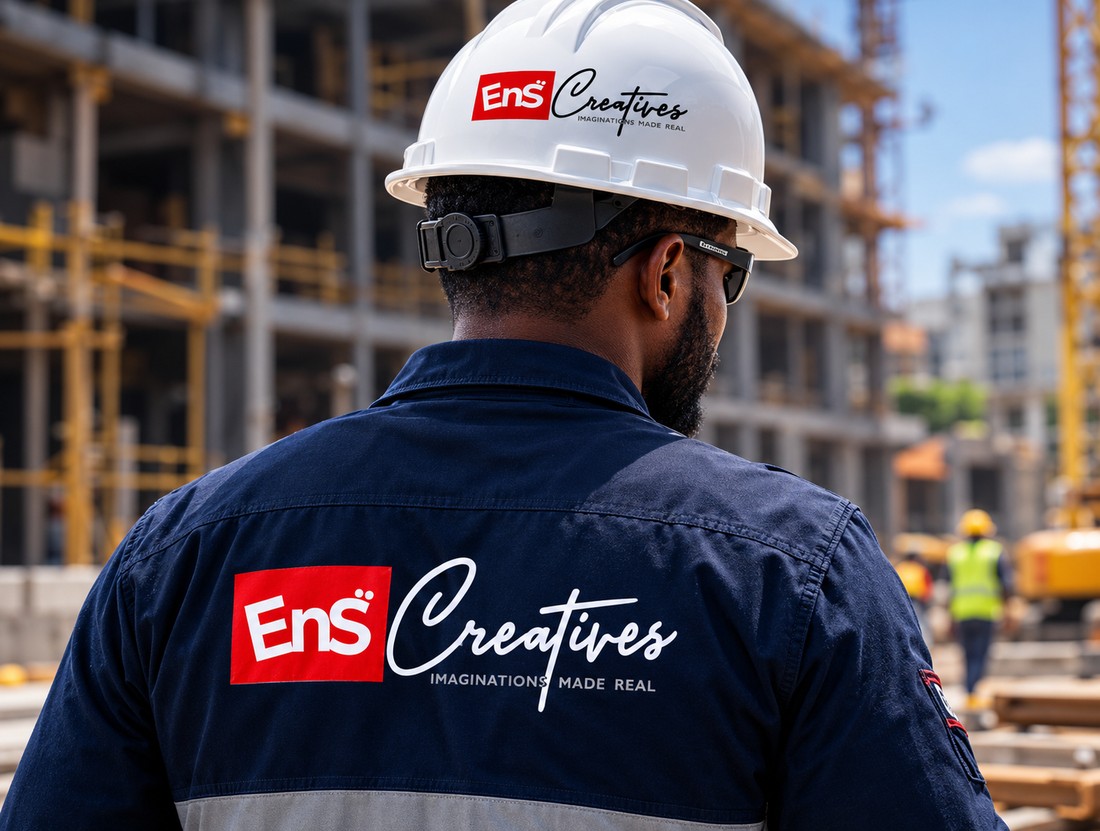 ENS Creatives site engineer in a hard hat
